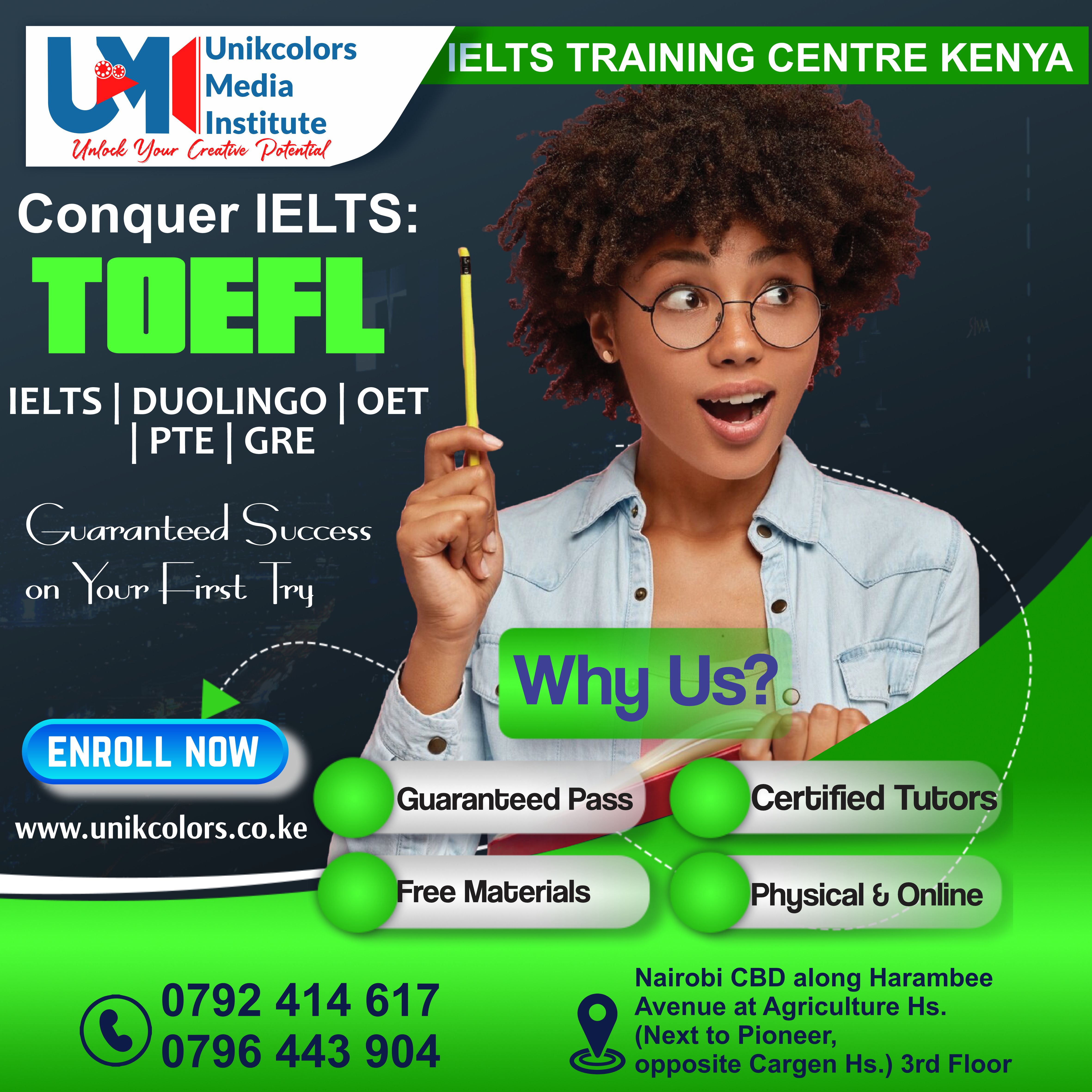 IELTS TRAINING CENTRE KENYA - IELTS PREPARATION | OET | TOEFL | PTE | GRE | DUOLINGO